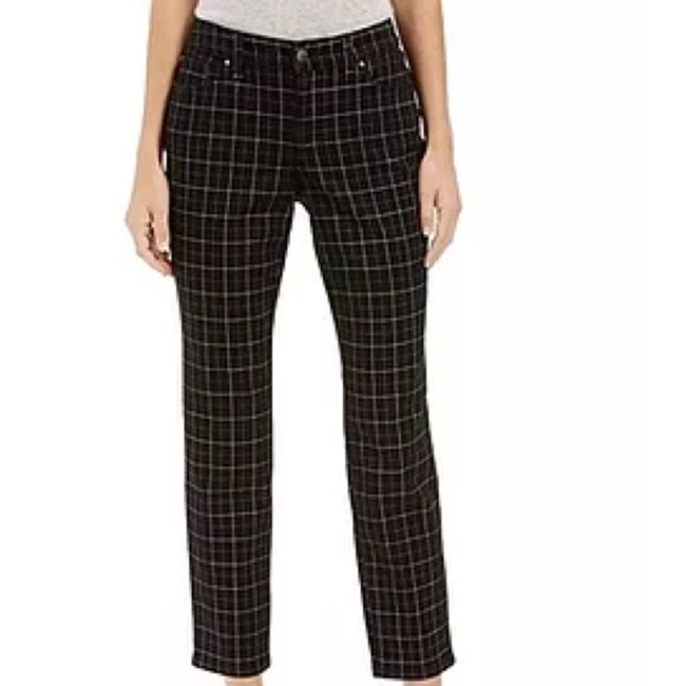 NWOT Charter Club Bristol Skinny Ankle Plaid Denim Pants Jeans Size 6